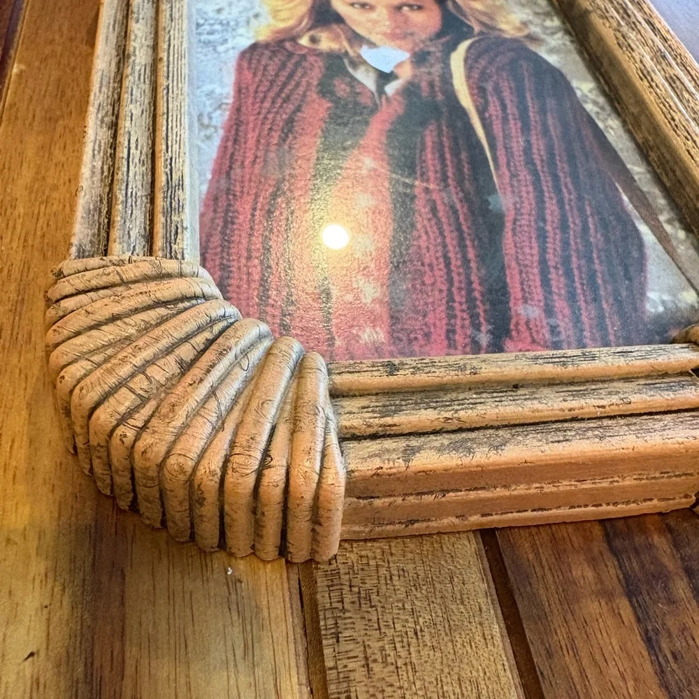 Rustic Rattan Wooden Picture Frame Vintage Hong Kong